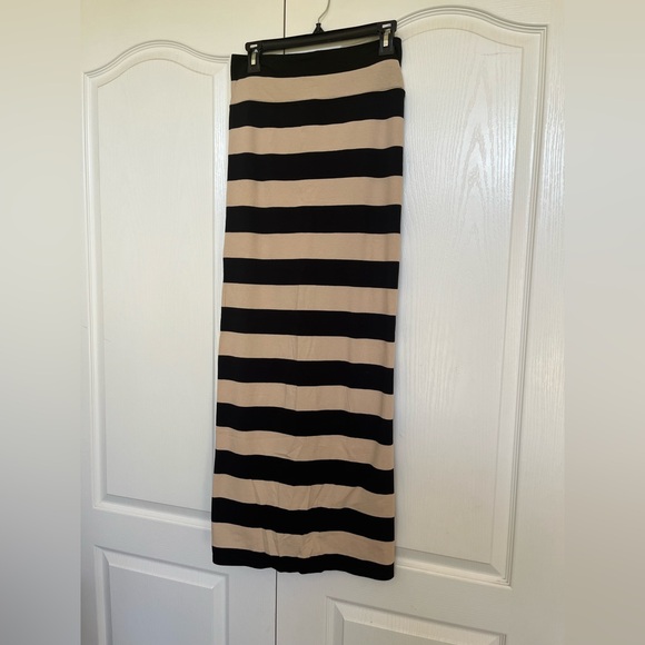 Free People Black and Tan Striped Maxi Skirt - Picture 3 of 4